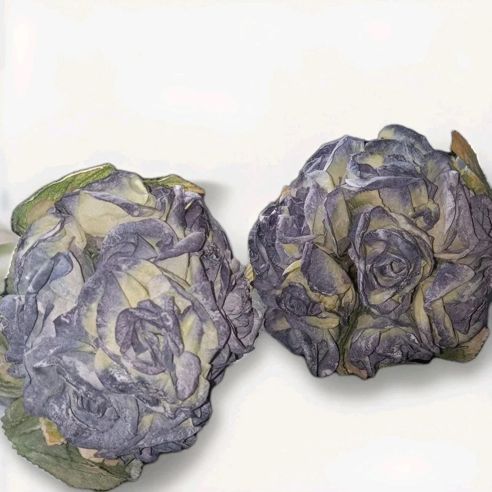 2‎ Artificial Vintage Dusty Blue Roses Wedding Bouquet Bridesmaid Home Decor